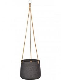 Подвесное кашпо Rough patt (hanging) xl black washed
