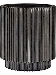 Кашпо Capi "Nature vase cylinder groove i black" (упаковка 6 шт.)
