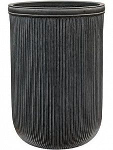 Кашпо Vertical rib cylinder anthracite 65 см.