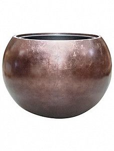 Кашпо Metallic silver leaf globe matt coffee (с техническим кашпо) 43 см.