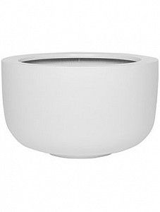 Кашпо Fiberstone matt white sunny l