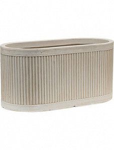Кашпо Vertical rib oval beige 22 см.