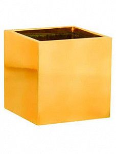 Кашпо Fiberstone platinum glossy gold fleur s