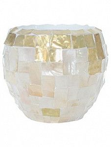 Кашпо Oceana pearl copper couple white yellow 37 см.
