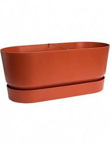 Кашпо Greenville terrace trough wheels brique L78