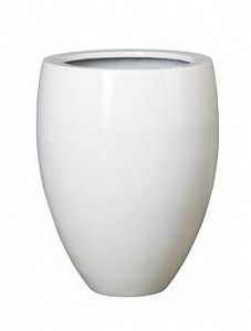 Кашпо Fiberstone glossy white bond s