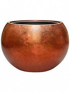 Кашпо Metallic silver leaf globe matt copper (с техническим кашпо) 43 см.