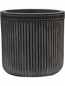 Кашпо Vertical rib cylinder anthracite 24 см.