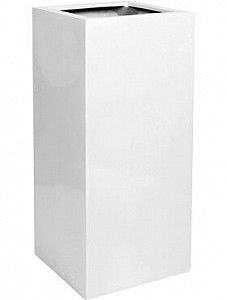 Кашпо Fiberstone glossy white bouvy m