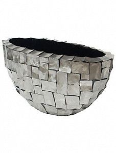 Кашпо Oceana steel oval grey 30 см.