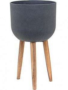 Кашпо Refined retro with feet logan dark grey 74 см.