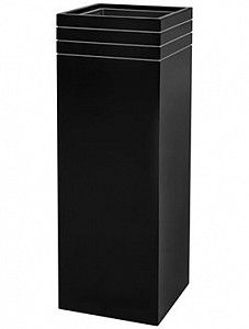 Кашпо Line-up square matt black (with liner) L34 W34 H120