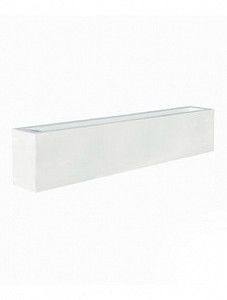 Кашпо Fiberstone glossy white jort middle high