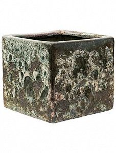 Кашпо Lava cube relic jade (glazed inside) 20 см.