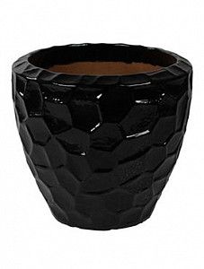 Кашпо Cascara couple relief black shiny
