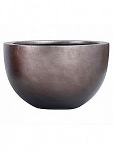 Кашпо Metallic silver leaf bowl matt coffee 27 см