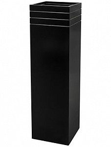 Кашпо Line-up square matt black (with liner) L34 W34 H100