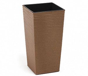 Коричневый горшок "Ella perfect ECO" с вкладкой 36 см.