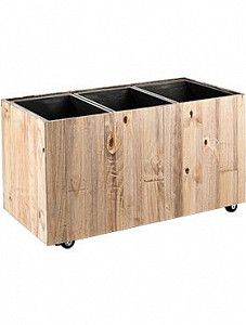 Кашпо Marrone box dark flame wood with wheels L93.5