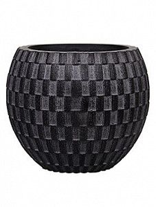 Кашпо Capi "Nature vase eggplanter ii wave black" (упаковка 4 шт.)