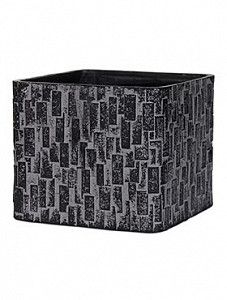 Кашпо Capi "Nature stone planter square iv black" (упаковка 4 шт.)