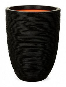 Кашпо Capi "Nature rib nl vase vase elegant iiii black"