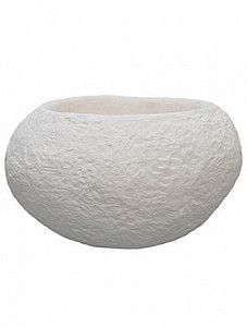 Кашпо Polystone rock globe white