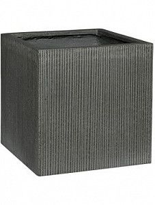Кашпо Ridged vertically block m dark grey 40 см.