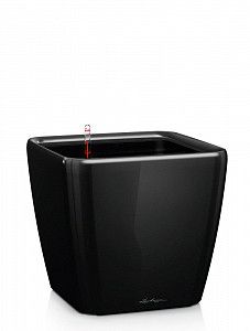 Кашпо Lechuza Quadro LS черный лакированный 47 см.