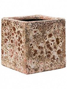 Кашпо Lava cube relic pink (glazed inside) 16 см.