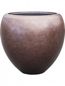 Кашпо Metallic silver leaf couple matt coffee (с техническим кашпо) 55 см.