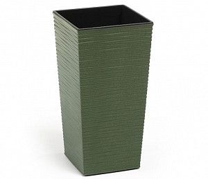 Зеленый горшок "Ella perfect ECO" с вкладкой 36 см.