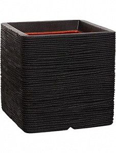 Кашпо Capi "Nature rib nl planter square i black"