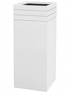 Кашпо Line-up square matt white (with liner) L30 W30 H75