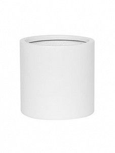 Кашпо Fiberstone matt white puk s