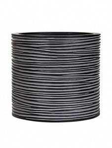 Кашпо Capi "Nature vase cylinder ii rib black" (упаковка 4 шт.)