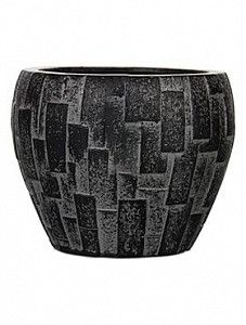 Кашпо Capi "Nature stone vase taper round black" (упаковка 4 шт.)