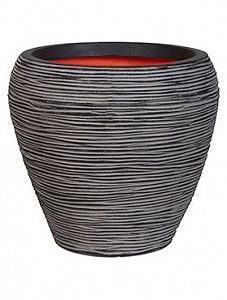 Кашпо Capi "Nature rib nl vase taper round antracita"