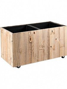 Кашпо Marrone box dark flame wood with wheels L84