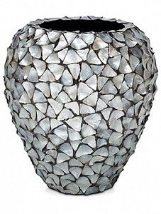 Кашпо Shell planter mother of pearl silver-blue 80 см.