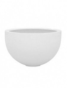 Кашпо Fiberstone glossy white bowl l