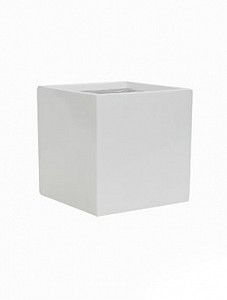 Кашпо Fiberstone glossy white fleur m