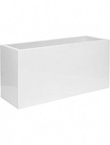 Кашпо Fiberstone glossy white jort seating s L120