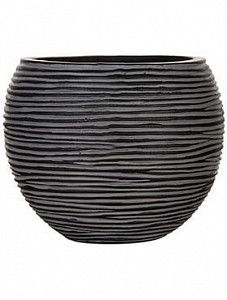 Кашпо Capi "Nature vase ball rib iii black" (упаковка 2 шт.)