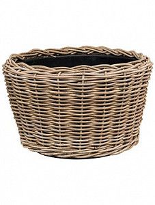 Кашпо Drypot rattan round grey 34 см.
