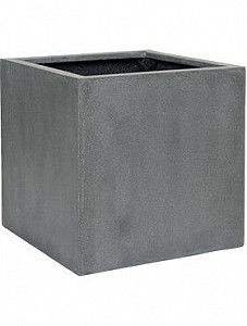 Кашпо Fiberstone block grey xl