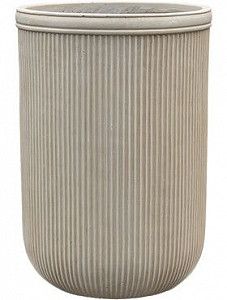 Кашпо Vertical rib cylinder beige 65 см.