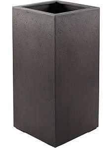 Кашпо Grigio high cube rusty iron-concrete 70 см.