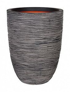 Кашпо Capi "Nature rib nl vase elegant low i antracita"