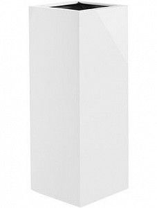 Кашпо Argento high cube shiny white 80 см.
